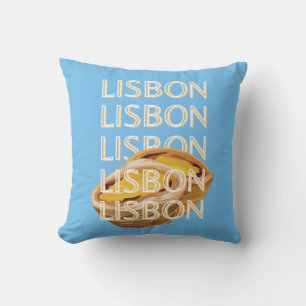 Coussin Lisbonne Travel Art, Bleu, Portugal