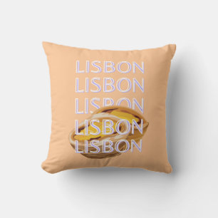 Coussin Lisbonne Travel Art, Orange, Portugal Travel Art