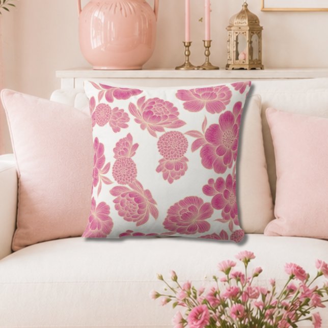 Coussin Lise 🌸 Rose Floral Douce (Créateur téléchargé)