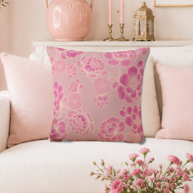 Coussin Lise Rose Tendre 🌸 Élégant Floral (Créateur téléchargé)