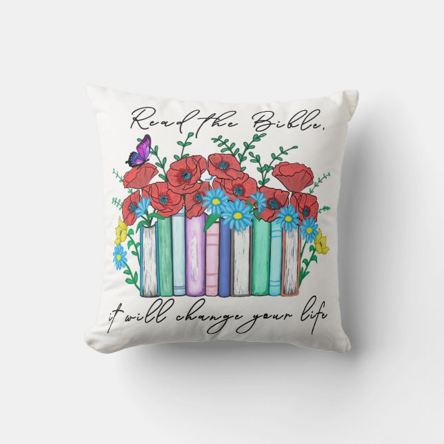 Coussin Lisez La Bible Florale (Recto)