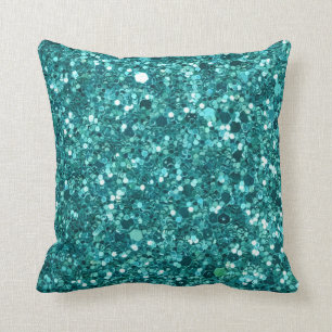 Coussin Lissage turquoise, étincelle et parties scintillan