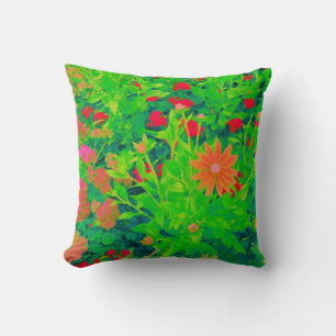 Coussin Lit à fleurs psychédélique