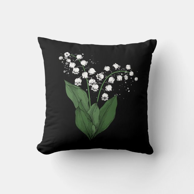 Coussin Lit Blanche De L'Aquarelle Fleur De Vallée (Recto)