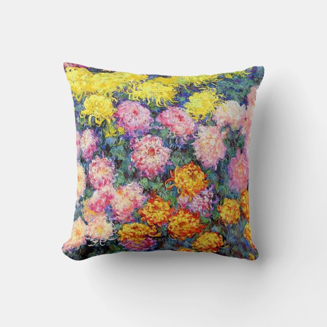 Coussin Lit de Chrysanthemums par Monet (Recto)