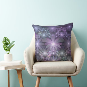 Coussin Lit de fleurs tendance brillant art fractal abstra