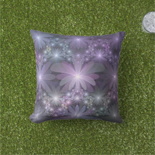 Coussin Lit de fleurs tendance brillant art fractal abstra