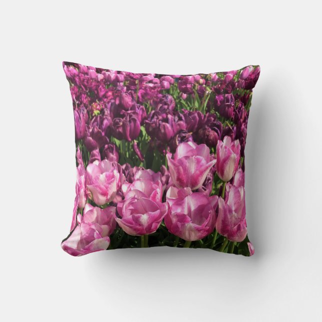 Coussin Lit de jardin pourpre et rose Tulip, Oregon (Recto)