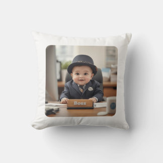 Coussin « Little Baby Boss | Chemise drôle pour tout-petit