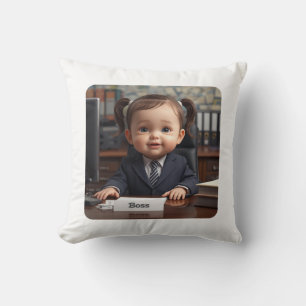 Coussin « Little Baby Boss Chemise drôle pour tout-petit