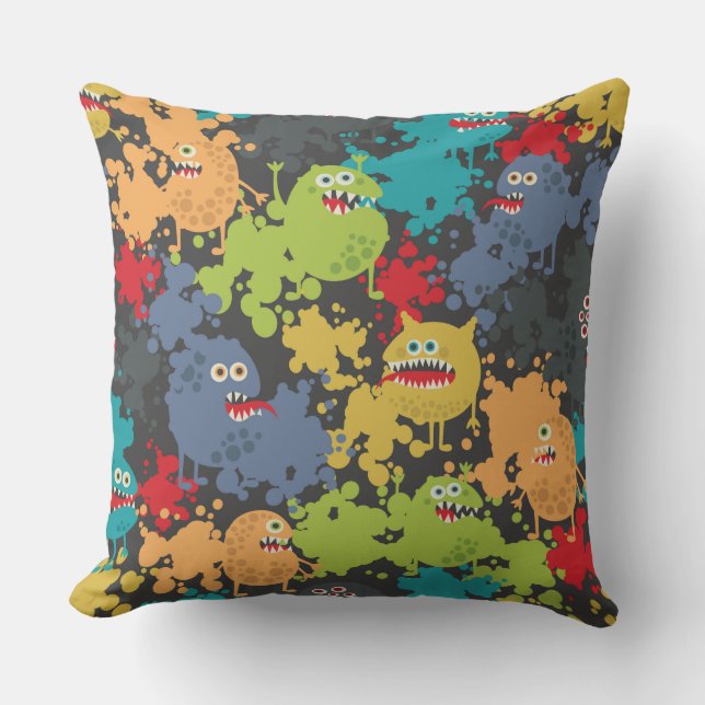 Coussin Little cute funny monsters (Recto)