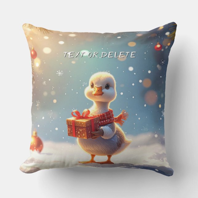 Coussin Little Duck Holiday Throw Pillow (Recto)