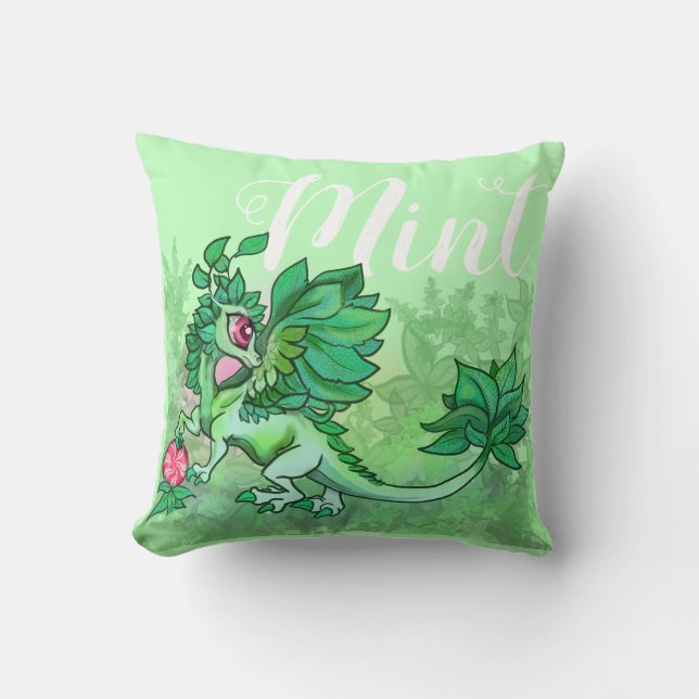 Coussin Little Herb Garden Dragon~Mint (Recto)