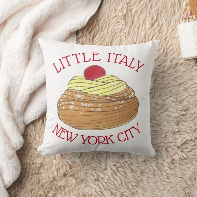 Coussin Little Italy NYC Boulangerie italienne Zeppole Pât (Couverture)
