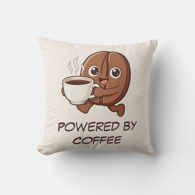 Coussin Little Kaka – Propulsé par le Café (Recto)