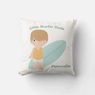 Coussin Little Surfer Dude mignonne Baby Boy Surfboard