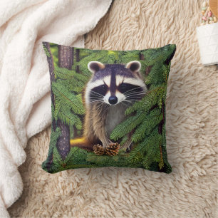 Coussin Little Woodland Wilderness Raccoon
