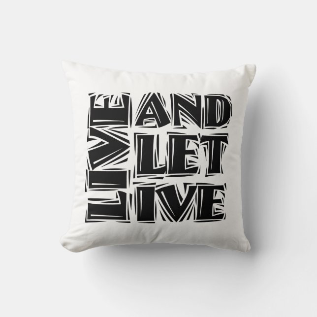 Coussin Live and Let Live 12 Step Recovery Slogan Citation (Recto)