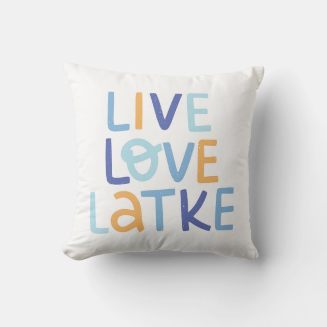 Coussin Live Love Latke Hanoukka Design (Recto)