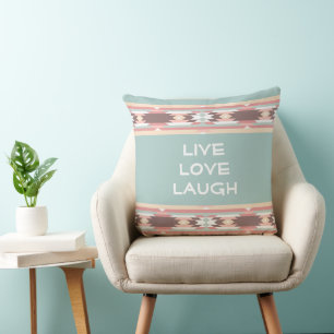 Coussin LIVE LOVE LAUGH Aztec Design
