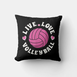 Coussin Live Love Volleyball Pour Femmes Filles Volleyball
