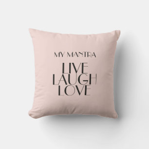 Coussin LIVE RIGH LOVE Citation minimaliste Rosewater Mode