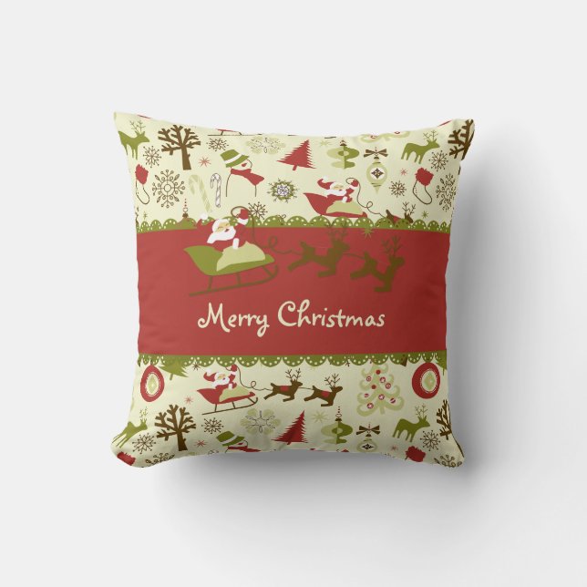 Coussin Livraison de Noël père Noël (Recto)