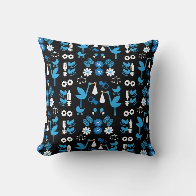 Coussin Livraison Twin Boy Stalk Blue (Recto)