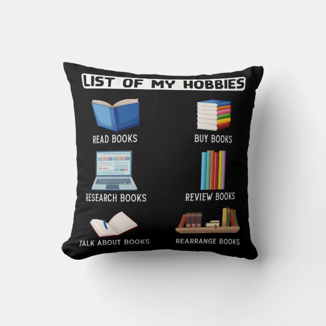 Coussin Livre amusant Humour de l'amour livre Lecture (Recto)