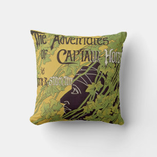 Coussin Livre Art Nouveau Vintage, Les Aventures du Capita