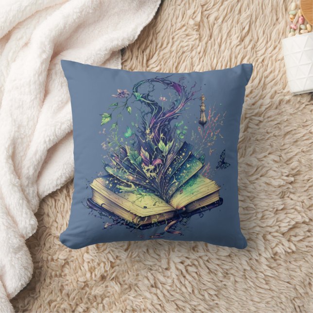 Coussin Livre des Ombres Beau Bleu Halloween (Couverture)