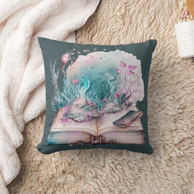 Coussin Livre des ombres Beau Vert Halloween (Couverture)