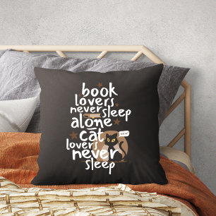 Coussin Livre et Amoureux de les chats Dormir drôle
