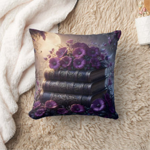 Coussin Livre Gothique Fleur Violet