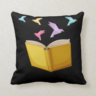 Coussin Livre Lover Origami Bookworm Lecteur de littératu