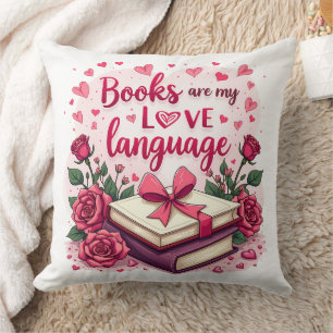 Coussin Livre Lover Valentine Romantique Lecture esthétiqu