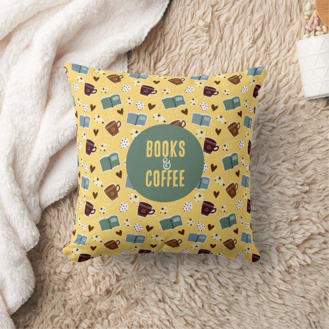 Coussin Livres & Café (Couverture)