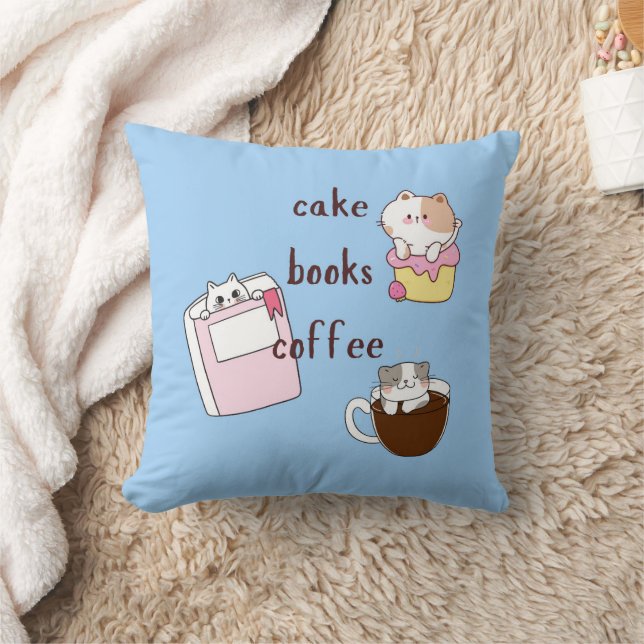 Coussin Livres Café Chats (Couverture)