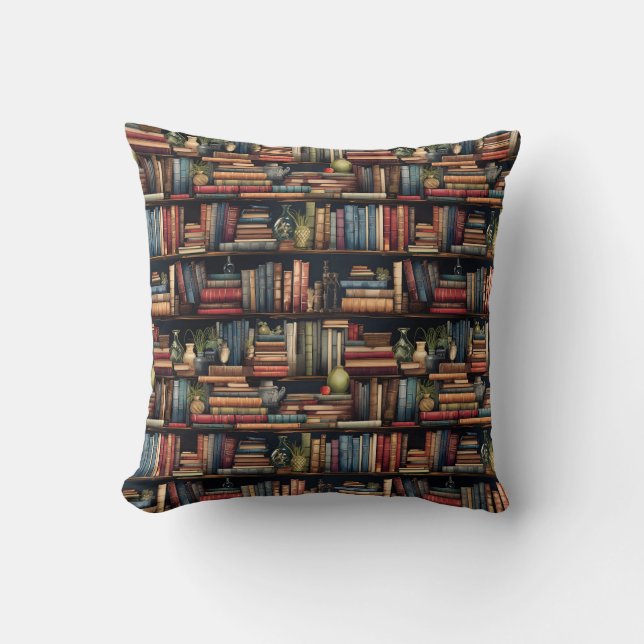 Coussin Livres de bibliothèque (Recto)