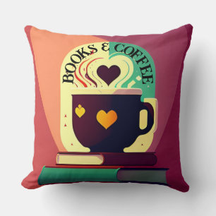 Coussin Livres Et Café