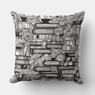Coussin Livres Et Café Couleur Me Doodle