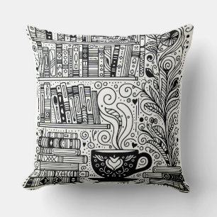 Coussin Livres Et Café Couleur Me Doodle 2