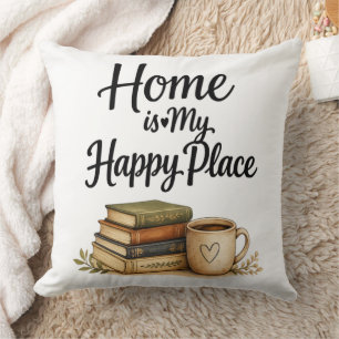 Coussin Livres et Café - Livre Vintage