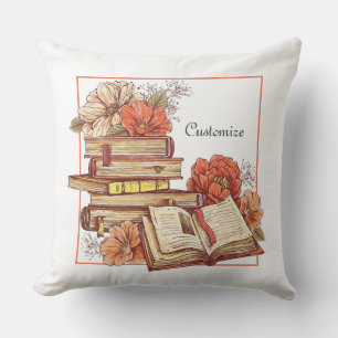 Coussin Livres Et Fleurs Personnalisés