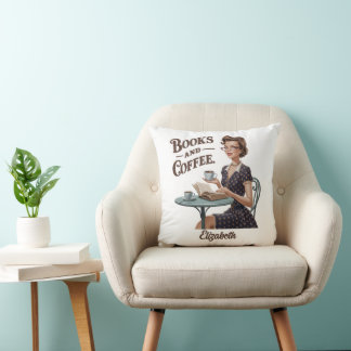 Coussin Livres et livre de café Citation de l'auteur