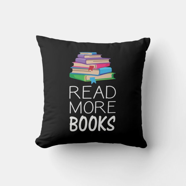 Coussin Livres - Lire plus de livres (Recto)