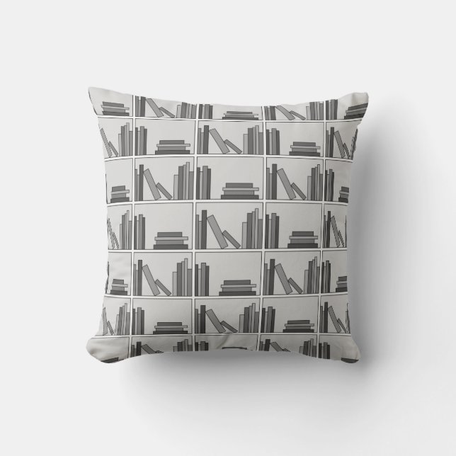 Coussin Livres sur l'étagère. Monochrome (Recto)