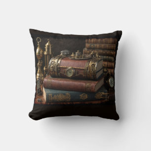Coussin Livres Vintages Steampunk