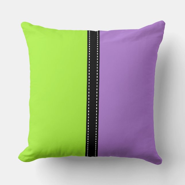 Coussin Lizard vert et Lavande Arrière - plan couleur soli (Recto)