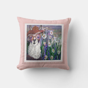 Coussin Llama, avec Casquette mignon et lunettes